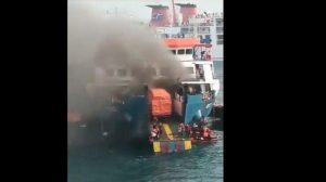 Kapal Ferry Terbakar di Pelabuhan Merak, Penumpang Panik