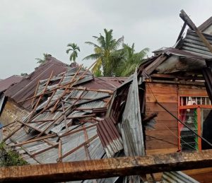 Sepuluh Rumah di Tanjabtim Rusak Parah Diterjang Angin Puting Beliung