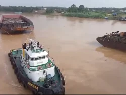 Polisi Tangkap Nahkoda TB EQUATOR 12 dan TB IND RANGGA Pasca Tabrak Jembatan Aurduri 1